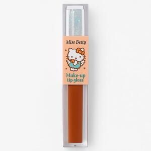Miss Betty Hello Kitten Lip Gloss – Brown Nude Shade – Glitter Wand Top